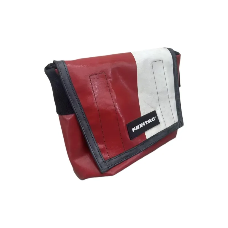 FREITAG PVC Messenger Bag Backpack Crossbody Bag Shoulder Bag Medium Size Unisex Red & White-1