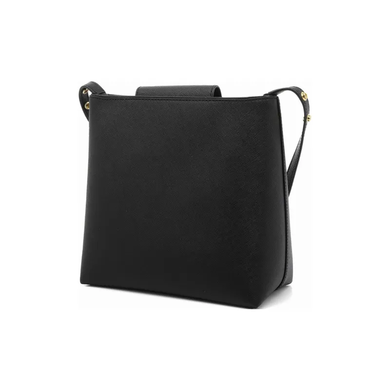 TORY BURCH Emerson Leather Bucket Bag Portable Crossbody Bag Shoulder Bag Small Size Women's Black-3