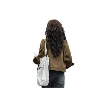 Oudifu Cropped Coats Women's Tea Brown Coffee Color
