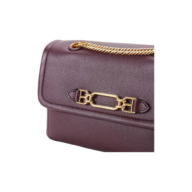 BALLY Vestige Leather Crossbody Bag, Shoulder Bag Small Size Women's Burgundy-6