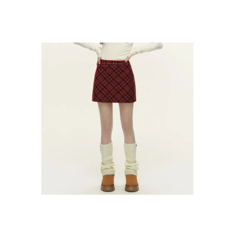 NTOT Casual Short Skirts Women's Red-5