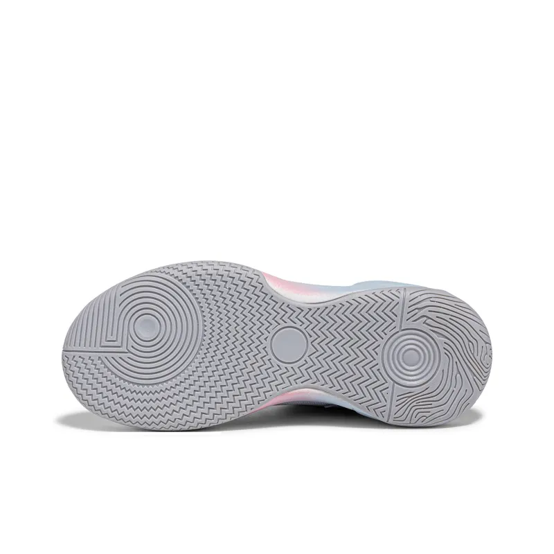 Warrior Abrasion Resistant Breathable Coverage Low Top Basketball Shoes Men's Gray Pink Blue-5