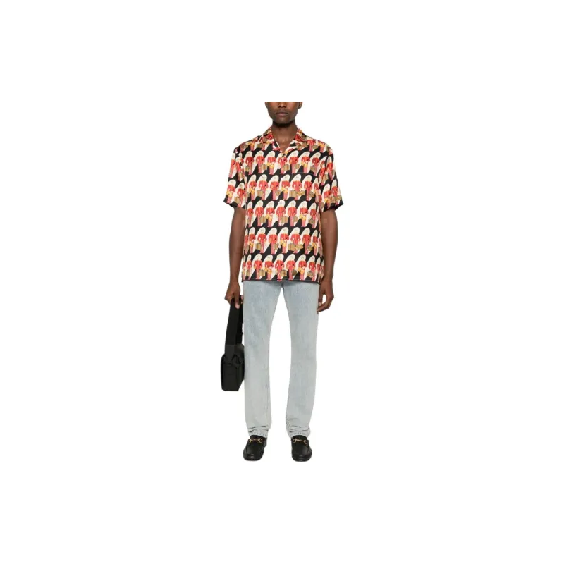 GUCCI Graphic Printed Short Sleeve Shirt-7