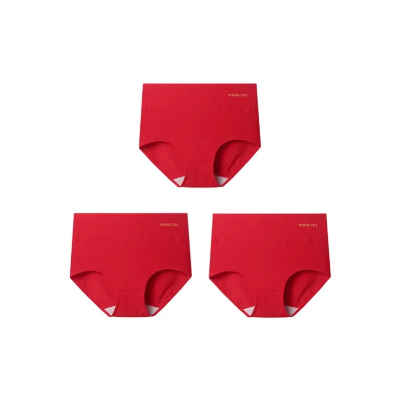 YOUNGYELL 100% Cotton Antibacterial Seamless Crotch Underpants Women's 3 Pack-1