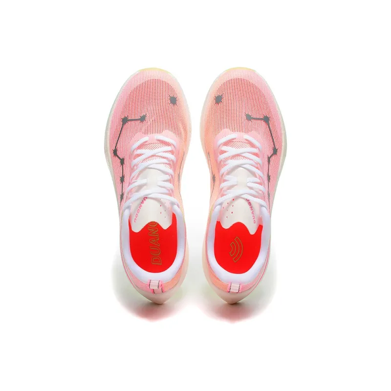 DUANGOU Running Shoes Unisex Low Top Pink Orange/Cherry Blossom Pink-3
