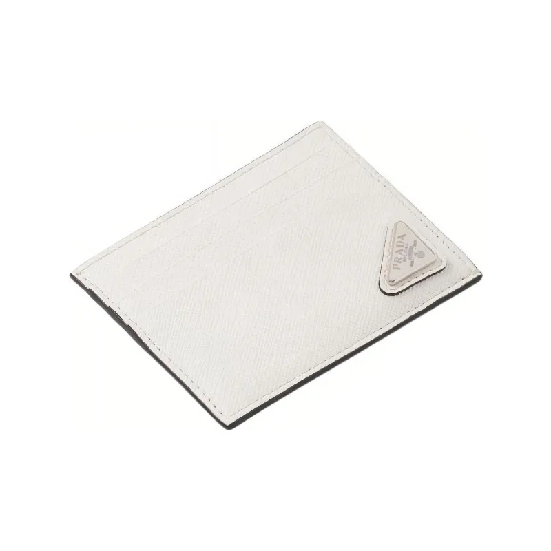 PRADA Leather Card Holder Men's White-1