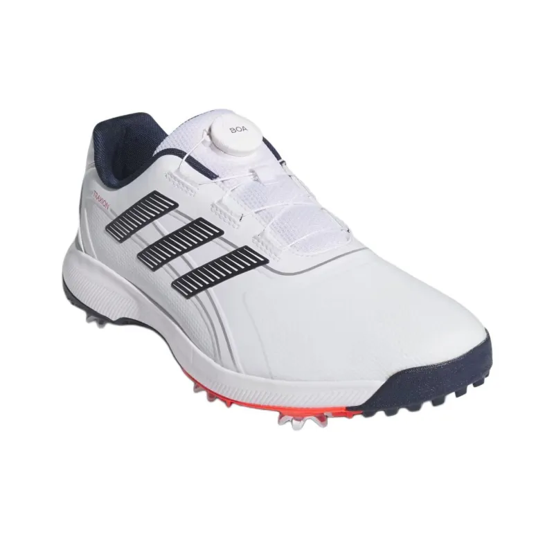 Adidas Traxion Anti-Slip Wear-Resistant Low-Top Golf Shoes Men's White-2