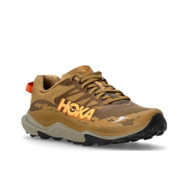 HOKA ONE ONE Anti Slip Wear Resistant Low Top Running Shoes Men's Brown Yellow-2