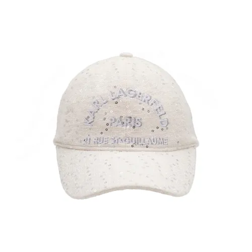 KARL LAGERFELD Acrylic Baseball Caps Unisex Ecru