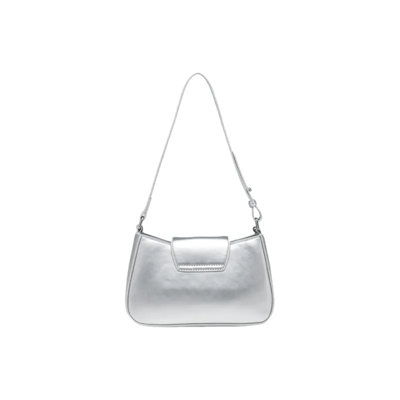 NOMK PU Shoulder Bag Crossbody Bag Women's White/Black/Blue/Silver-5