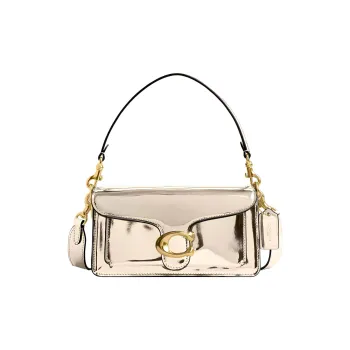 COACH Tabby Leather Messenger Bag, Handbag, Shoulder Bag Women's Metallic