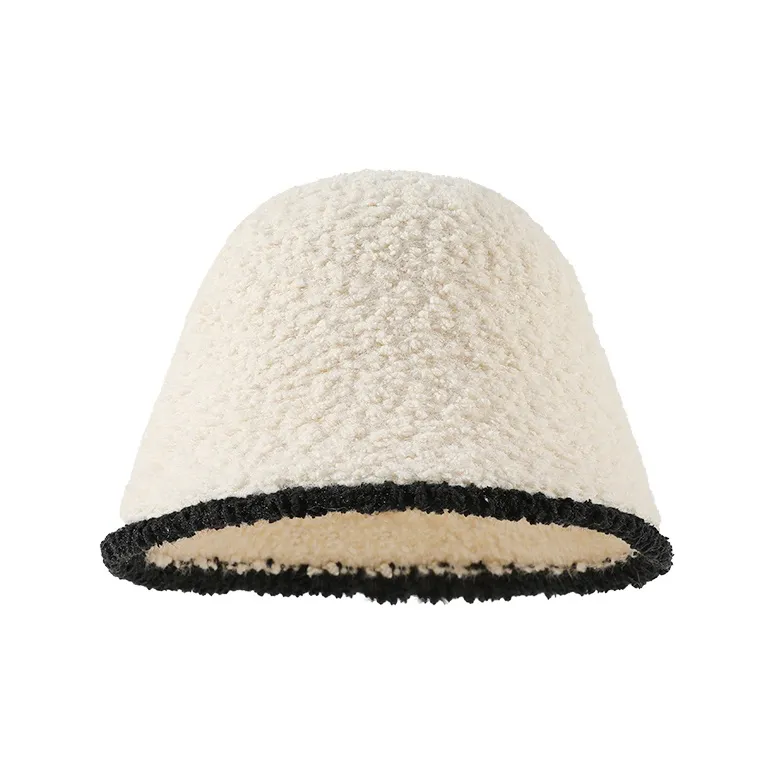 15 MINS Polyester Bucket Hats Unisex Black Ecru Khaki Black Lace Trim Khaki White Lace Trim-3
