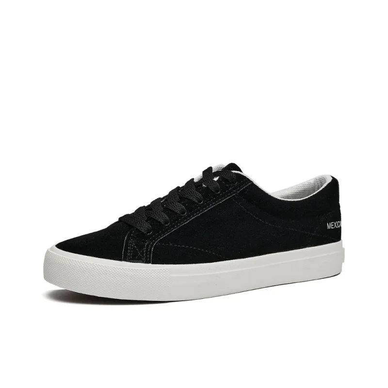 MEXICAN Abrasion Resistant Lightweight Slip Resistant Low Top Canvas Shoes Unisex Black-1