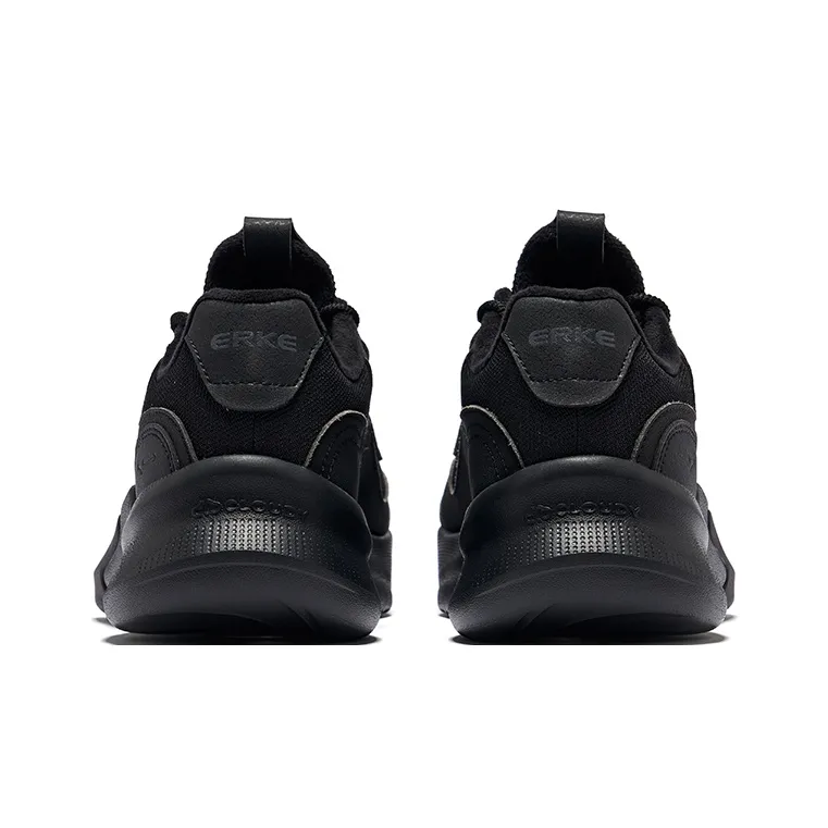 Erke Derivation Cushioning Warm Rebound Low Top Casual Shoes Men's Jet Black-3