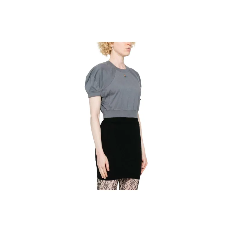 Vivienne Westwood Orb Embroidered Cropped T Shirt-3