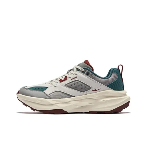 Erke Casual Shoes Men Low-Top Gray Green Red