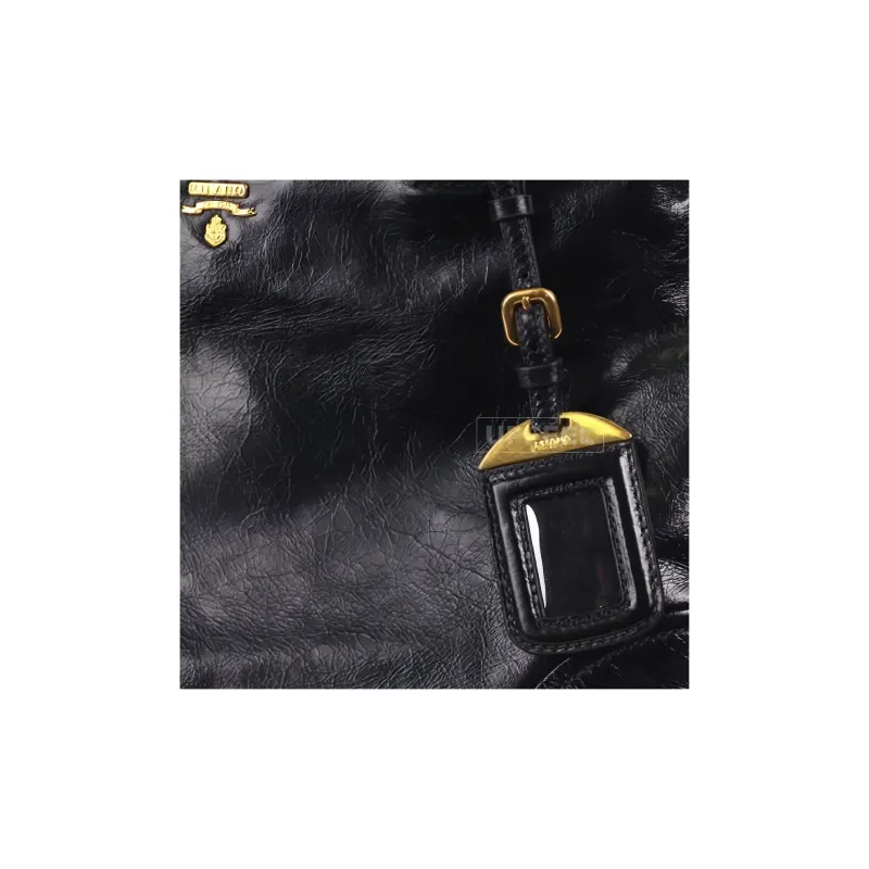 PRADA Calfskin Tote Bag Shopping Bag Shoulder Bag Crossbody Bag Handbag Women's Black-8