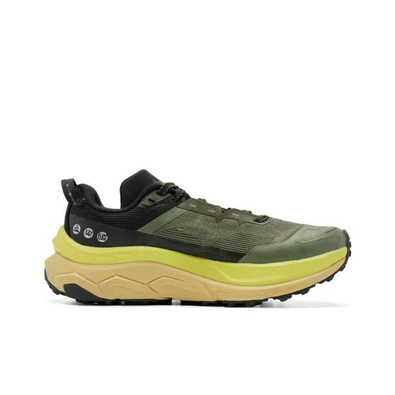 QIAODAN Mountain God 2.0 Running Shoes Men Low Top Dark Tea Brown Mustard Green-1
