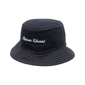 Maison Kitsune Logo embroidered Bucket Hat