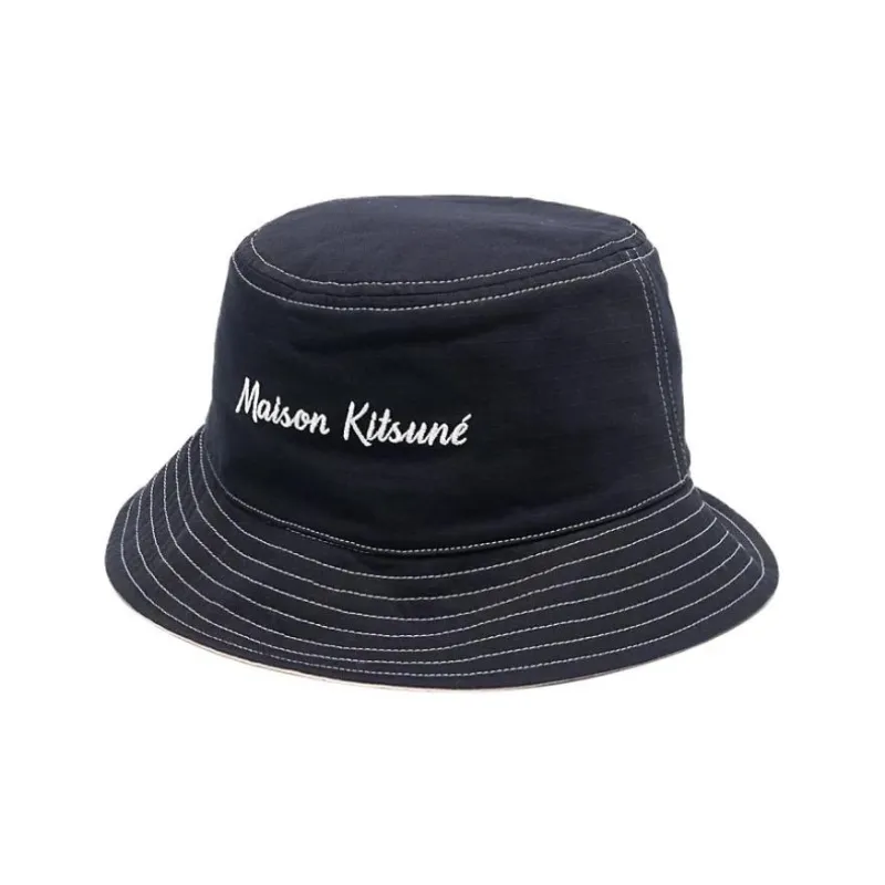 Maison Kitsuné Logo embroidered Bucket Hat-0
