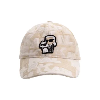 KARL LAGERFELD Cotton Baseball Caps Unisex Ecru