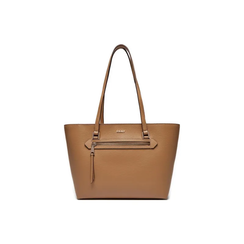 DKNY Leather Tote Bag, Shopping Bag, Shoulder Bag, Handbag Women's Brown-0