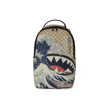 SPRAYGROUND Artificial Leather Backpack Unisex Brown & Blue