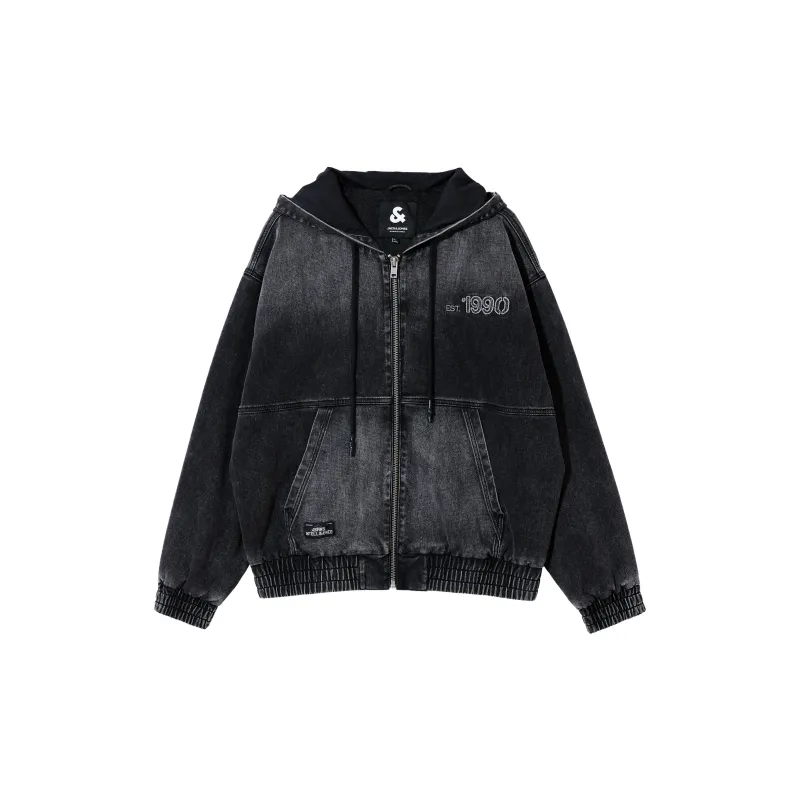 JACK JONES· Jackets Coats Men's Dark Gray Denim-1