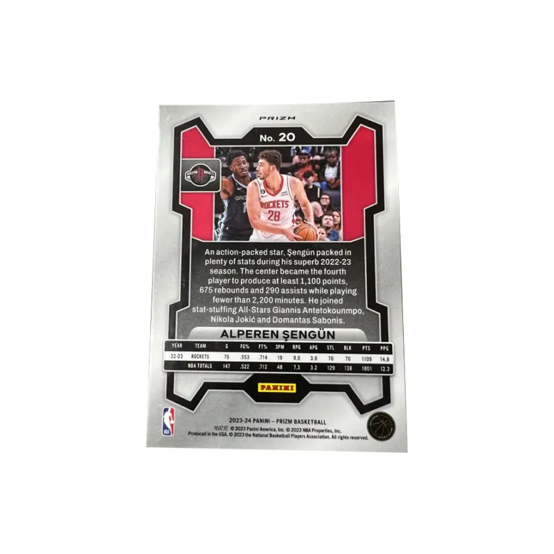 PANINI Rockets Core ŞEngün Prism Collection Red Crush Ice Player Card Rare Card Sports Cards 1 Pc-1