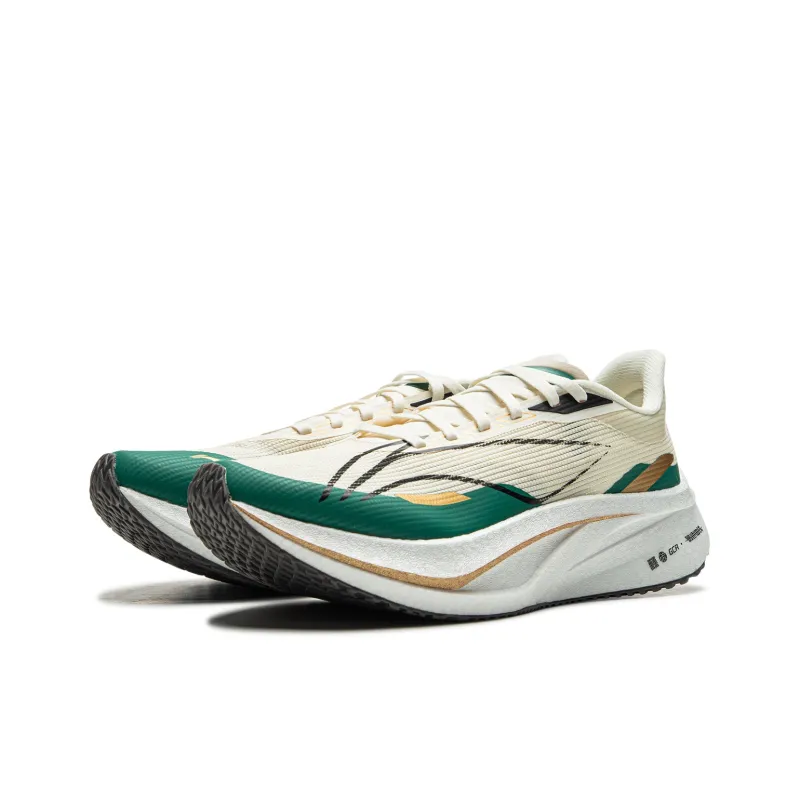 LINING Feidian 4 Challenger Running Shoes Women's Low Top Beige Green-2