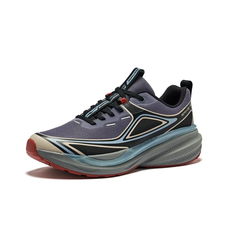 Erke Aspect Cushioning Rebound Low Top Running Shoes Men's Program Gray True Black-2