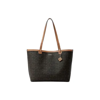 FION Artificial Leather Tote Bag Shoulder Bag Regular Women's Dark Coffee Brown