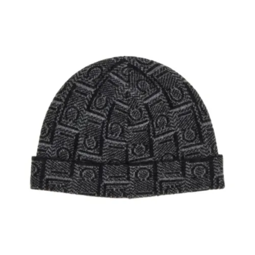 Ferragamo Monogram Jacquard Knitted Beanie