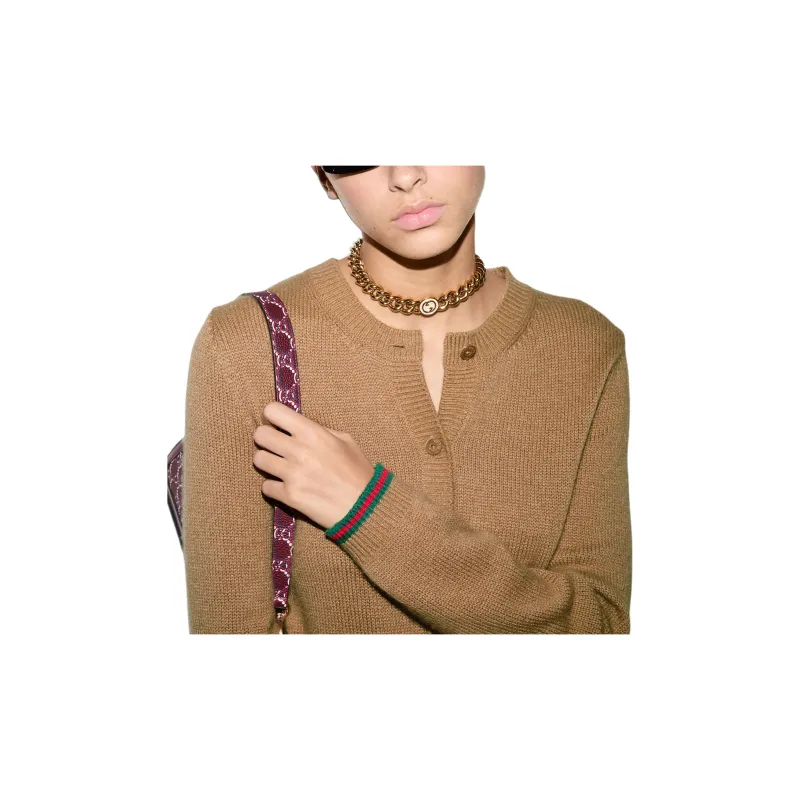 GUCCI Web Detailed Cardigan-5