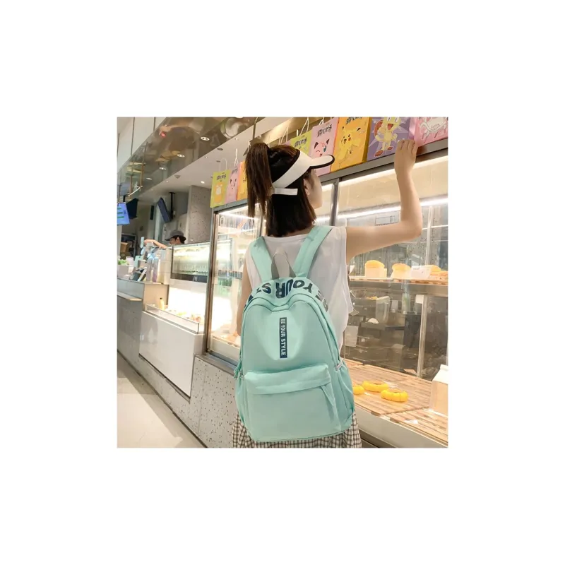 Kaka Tree Oxford Backpack Regular Unisex Black/White/Pink/Purple/Green/Khaki-1