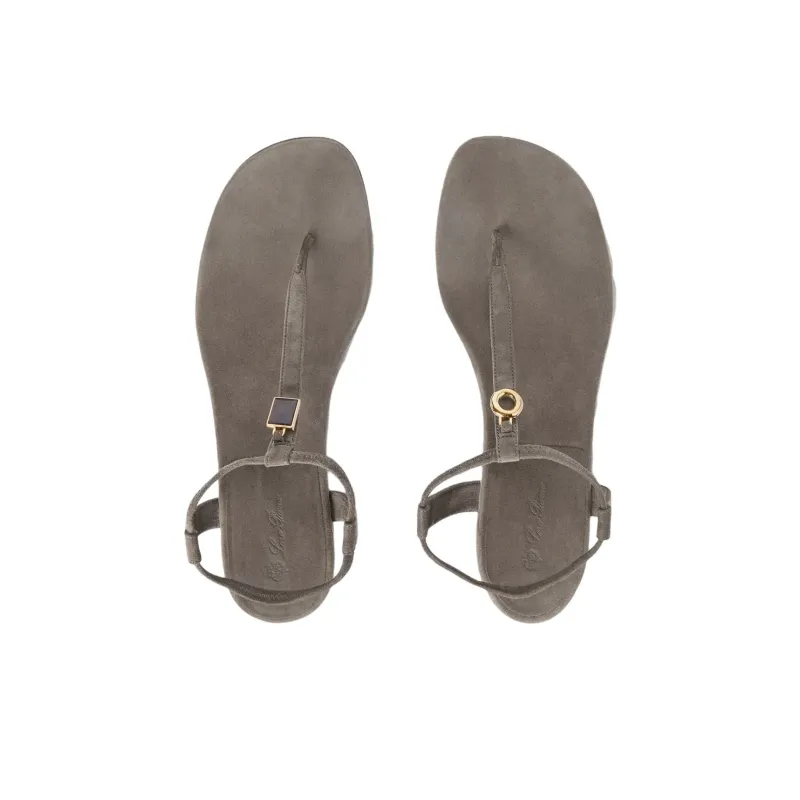 Loro Piana Mindil One Strap Sandals Women's Brown-4