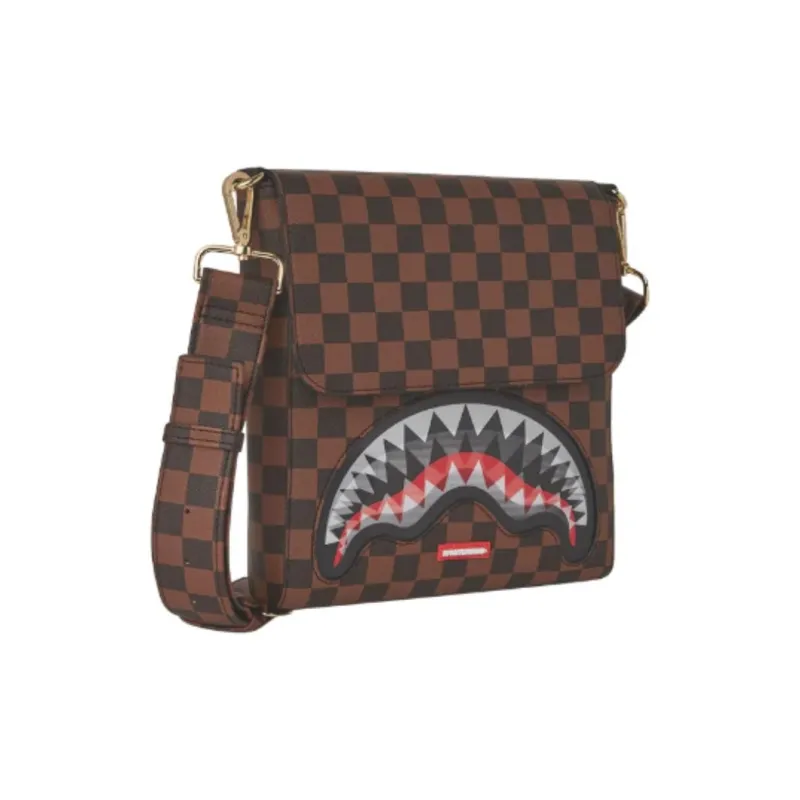 SPRAYGROUND Artificial Leather Crossbody Bag Unisex Brown-1
