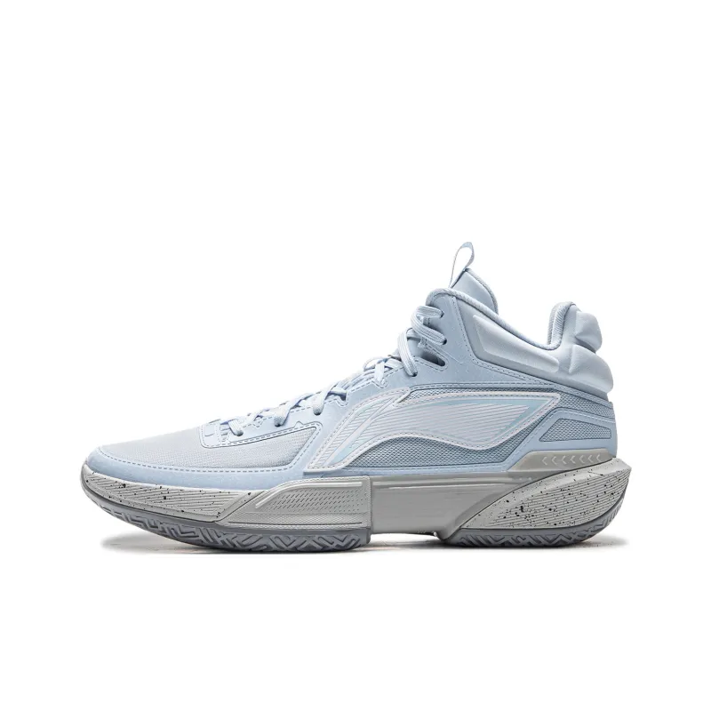 LiNing Lightweight 2MID Cushioning Anti Slip And Wear Resistant Mid Top Basketball Shoes Men's Blue-0
