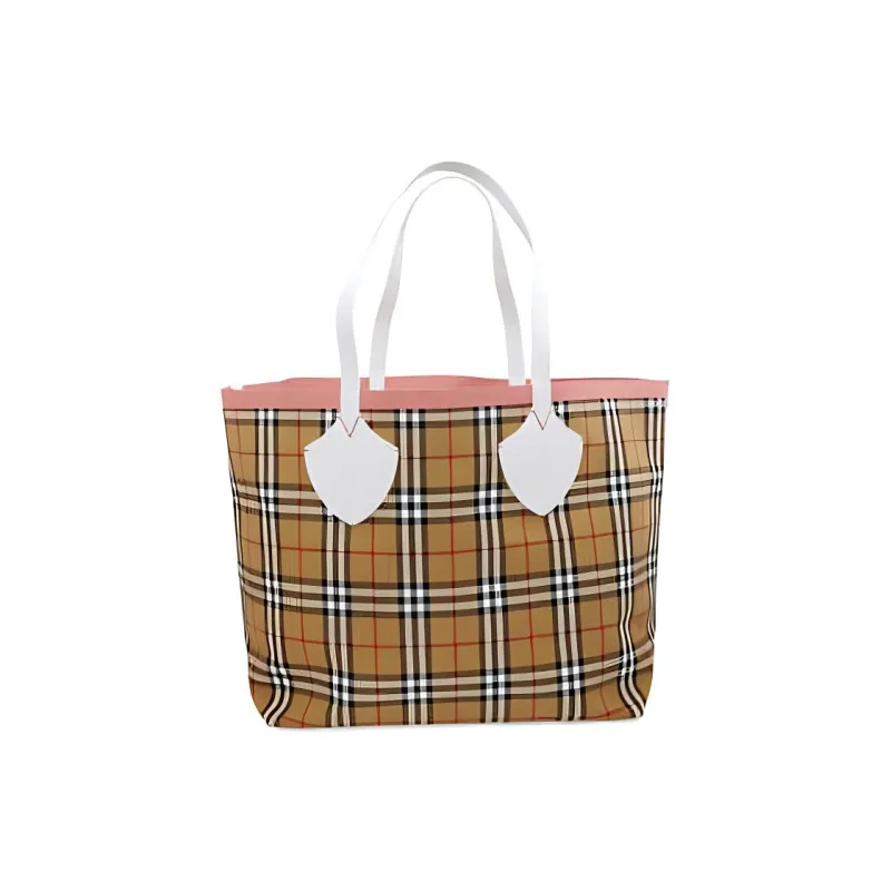 Burberry Cow Leather Tote Bag Shopping Bag Shoulder Bag Handbag Women's Classic Yellow-4