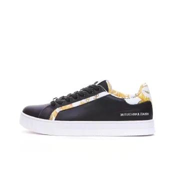 VERSACE JEANS Low Top Skateboard Shoes Men's Black