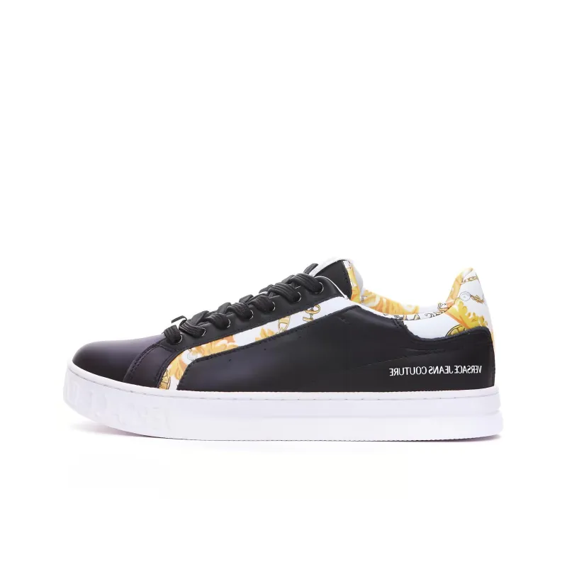 VERSACE JEANS Low Top Skateboard Shoes Men's Black-0