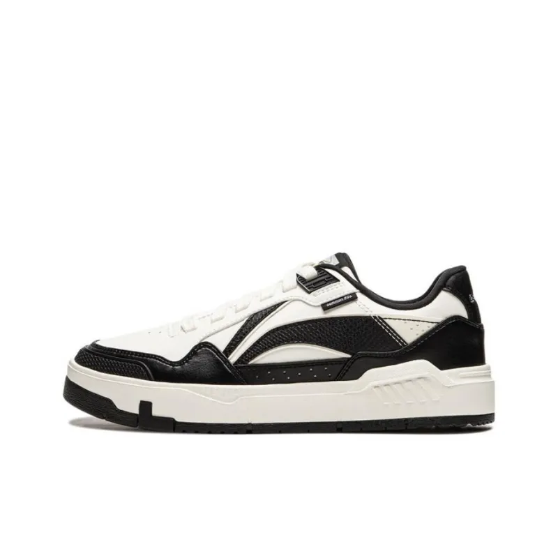 LiNing Common 80s Anti Slip Wear Resistant Low Top Skateboard Shoes Women's White Black-0