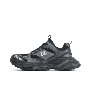 GLO BULL Height Increasing Wear Resistant Breathable Slip Resistant Low Top Chunky Sneakers Unisex Black Gray