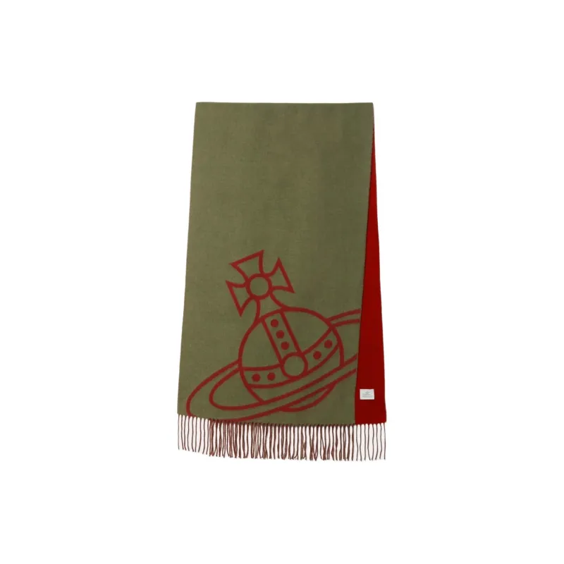 Vivienne Westwood Wool Knit Scarves Women's Khaki-0