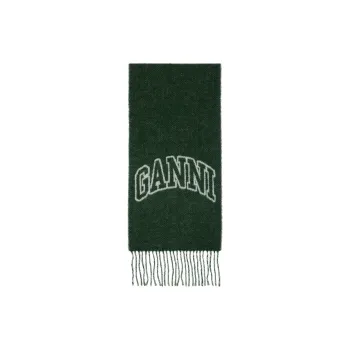 GANNI Recycled Wool Knit Scarves Women's Green