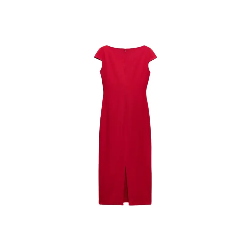 ZARA ZW Series Short Sleeved Dress Women's Red-1