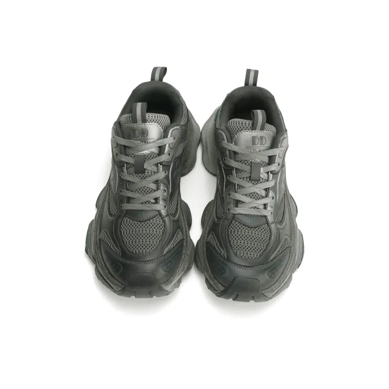 GLO BULL Height Increasing Wear Resistant Breathable Slip Resistant Low Top Chunky Sneakers Unisex Gray Blue Green-3