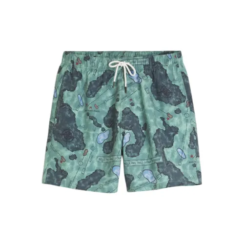 Hollister Swimming Shorts Men Green Print