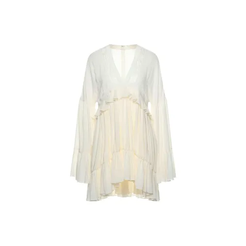 SAINT LAURENT Long-Sleeved Dresses Women's White