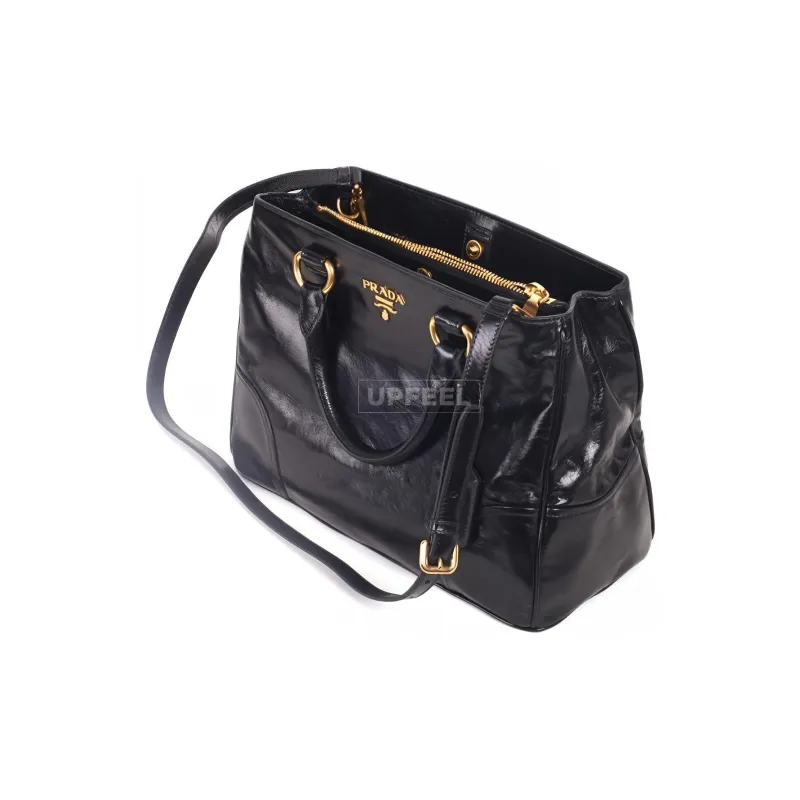 PRADA Calfskin Tote Bag Shopping Bag Shoulder Bag Crossbody Bag Handbag Women's Black-1